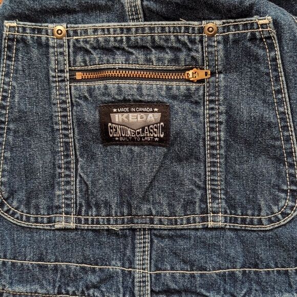 Ikeda Blue Medium Wash Denim Slouchy Overalls S - Picture 3 of 13